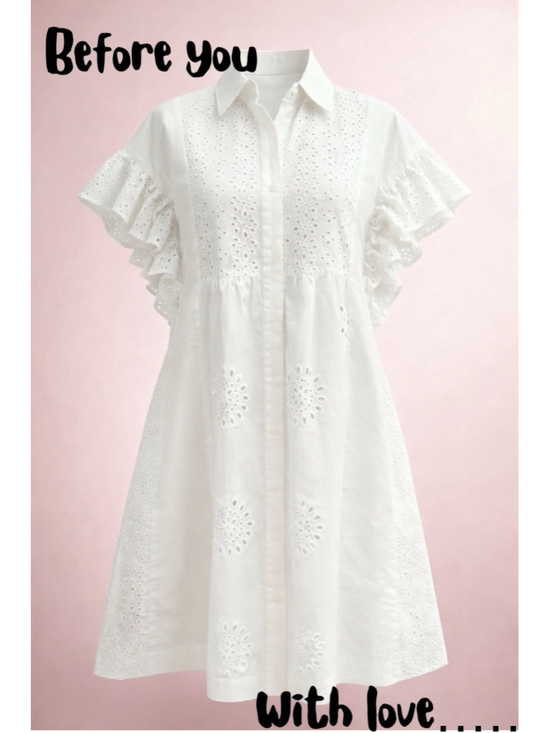 Before you with love Dresses & Skirts - Before You with love White BOHO Eyelet Dress